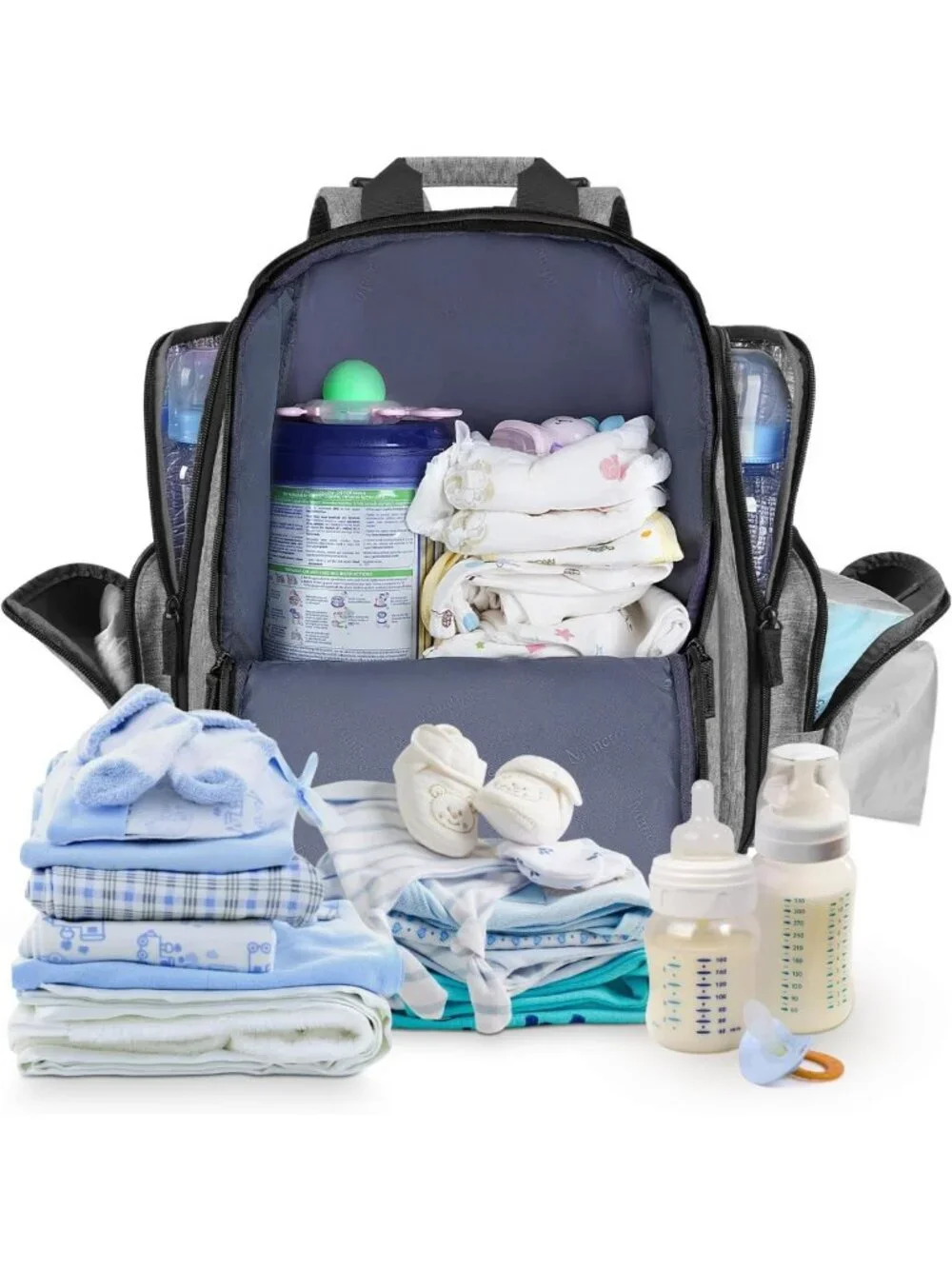 Stylish Waterproof Diaper Bag Backpack with Insulated Pockets & Stroller Straps
